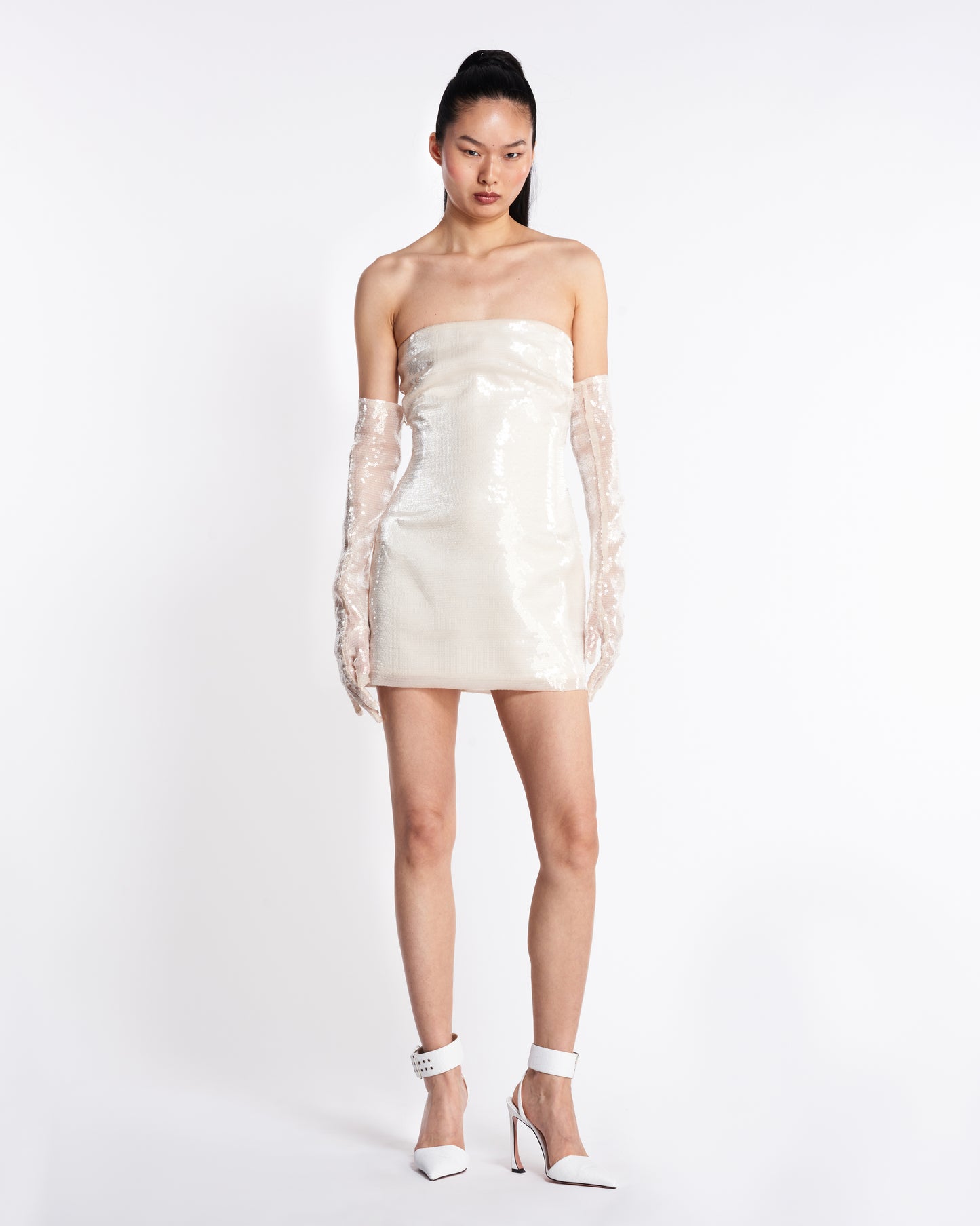 Sequin Cupid Dress & Gloves - Ivory