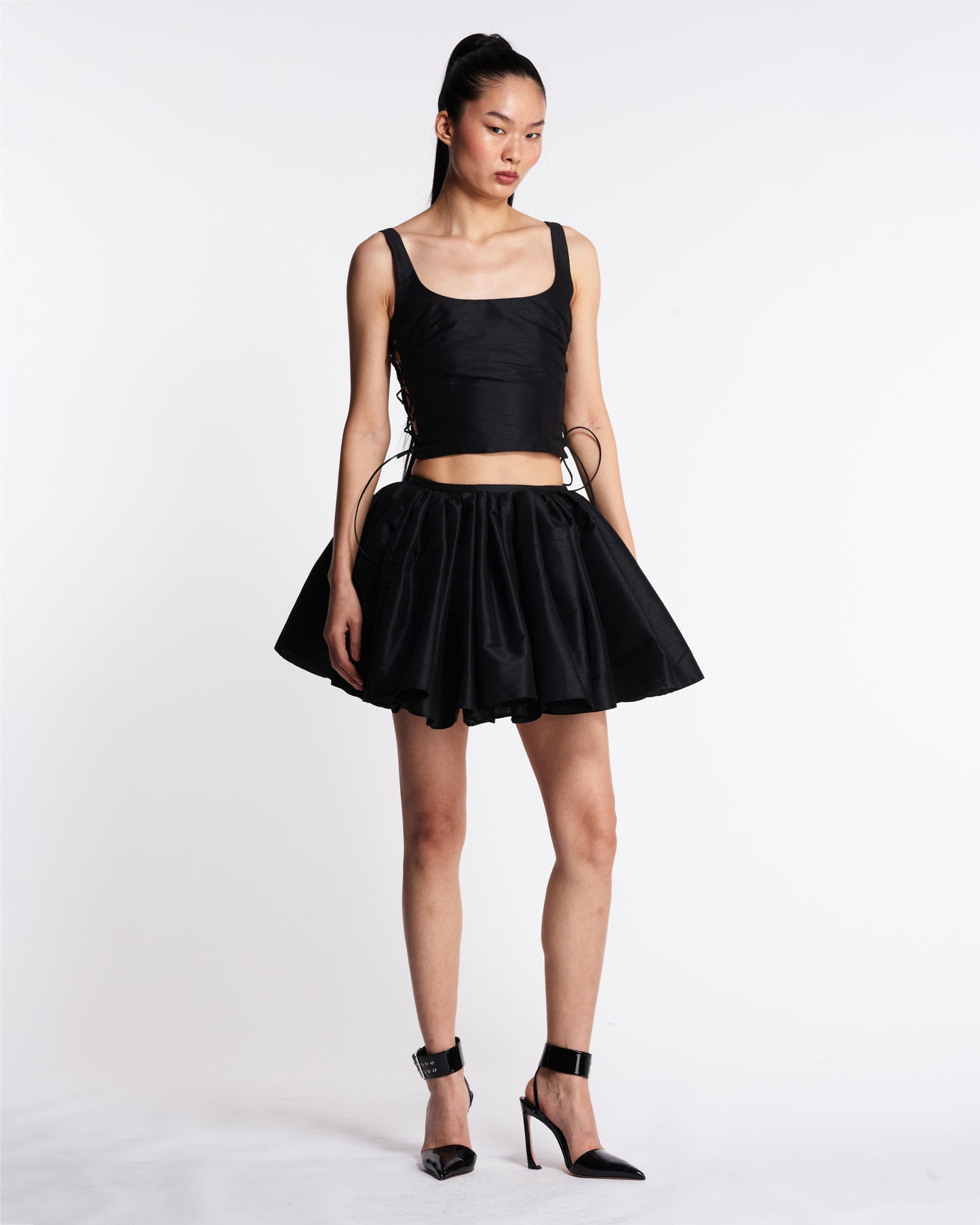 Devon Top & Mini Skirt - Black