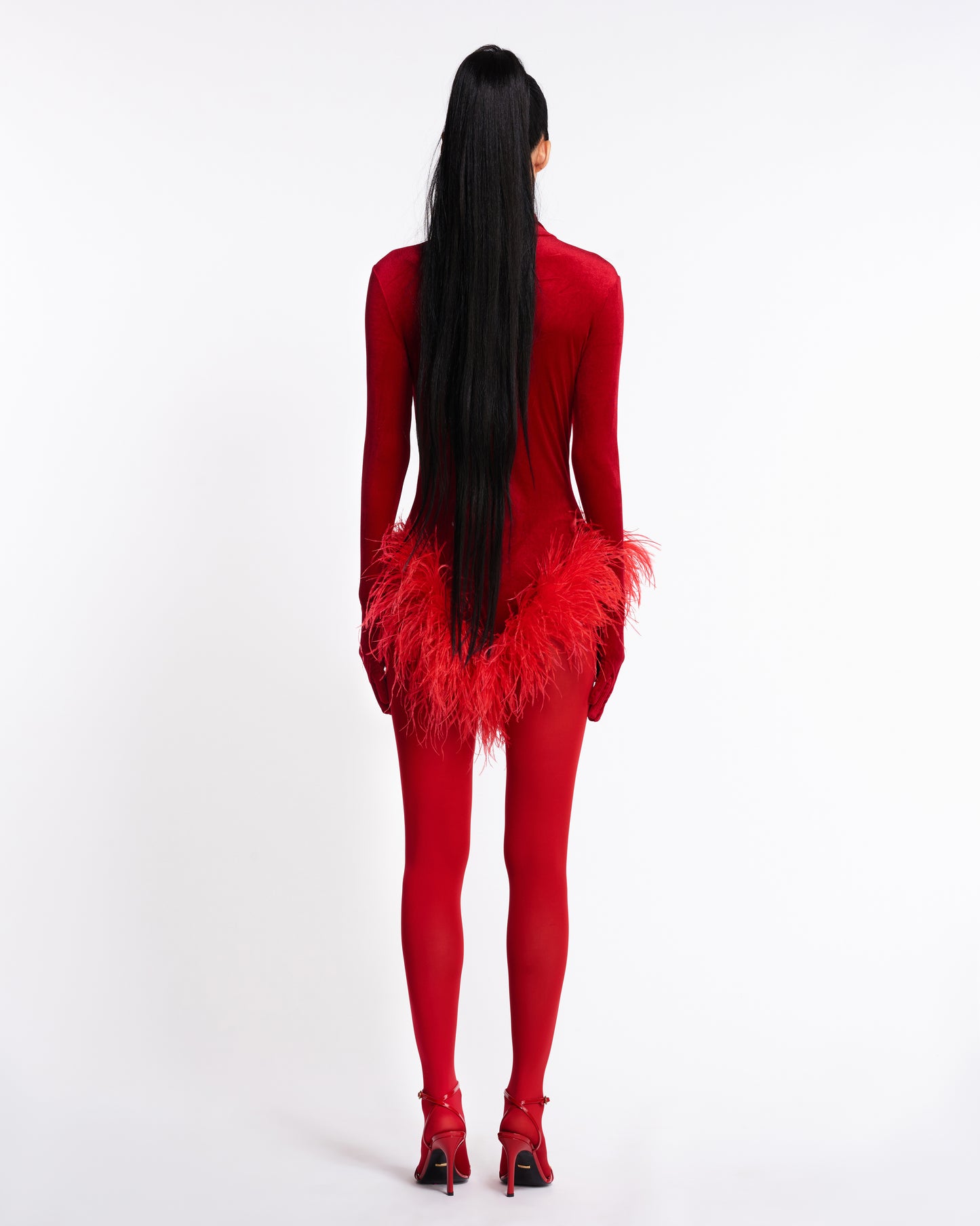 Cleo Feather Body - Red / Feathers