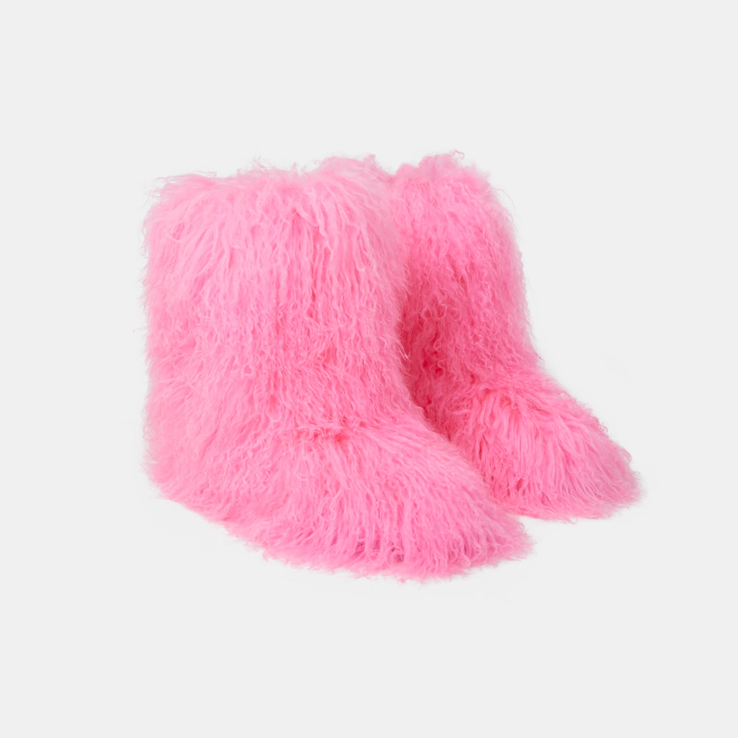 Mongolian Fur Boots - Pink