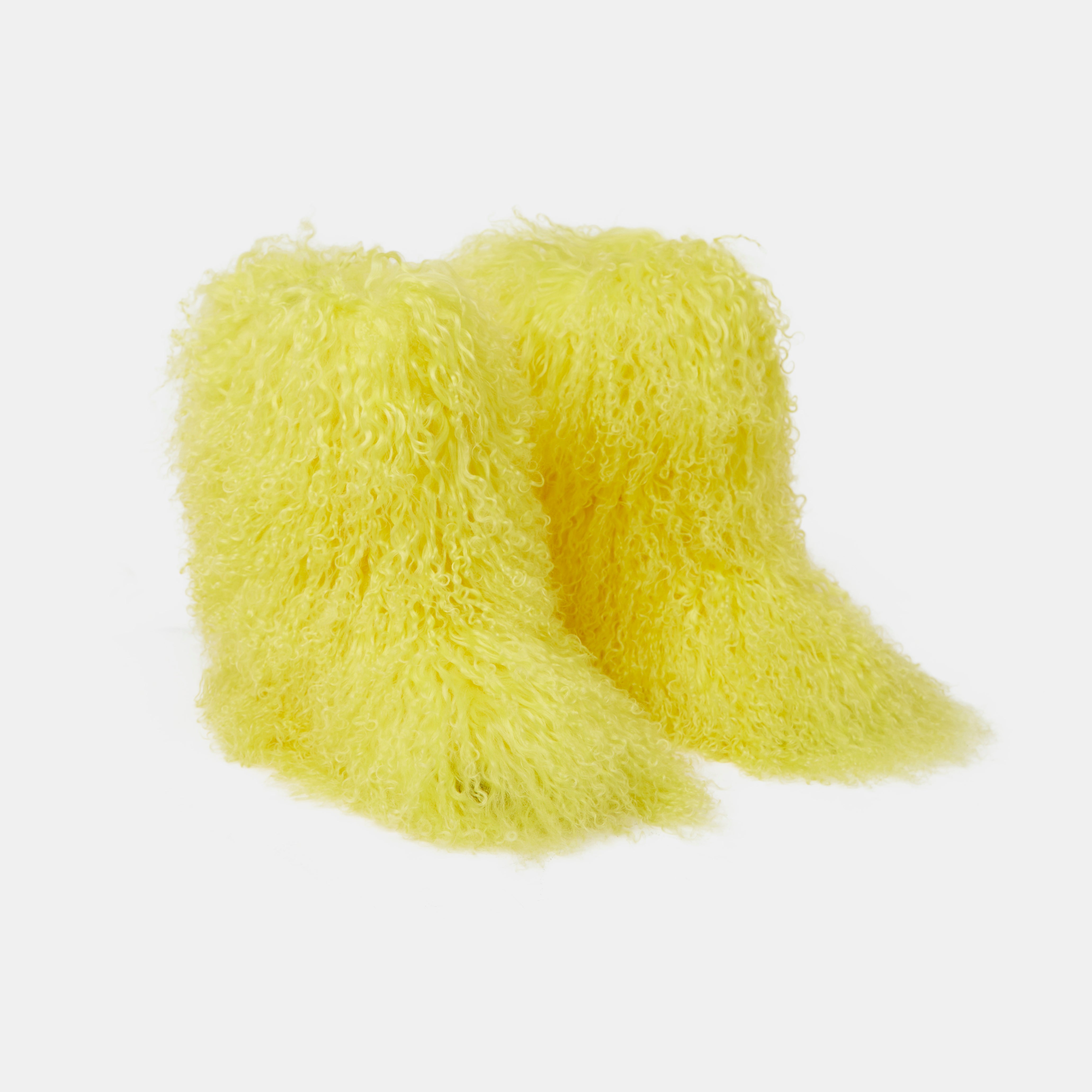 Yellow 2025 furry boots