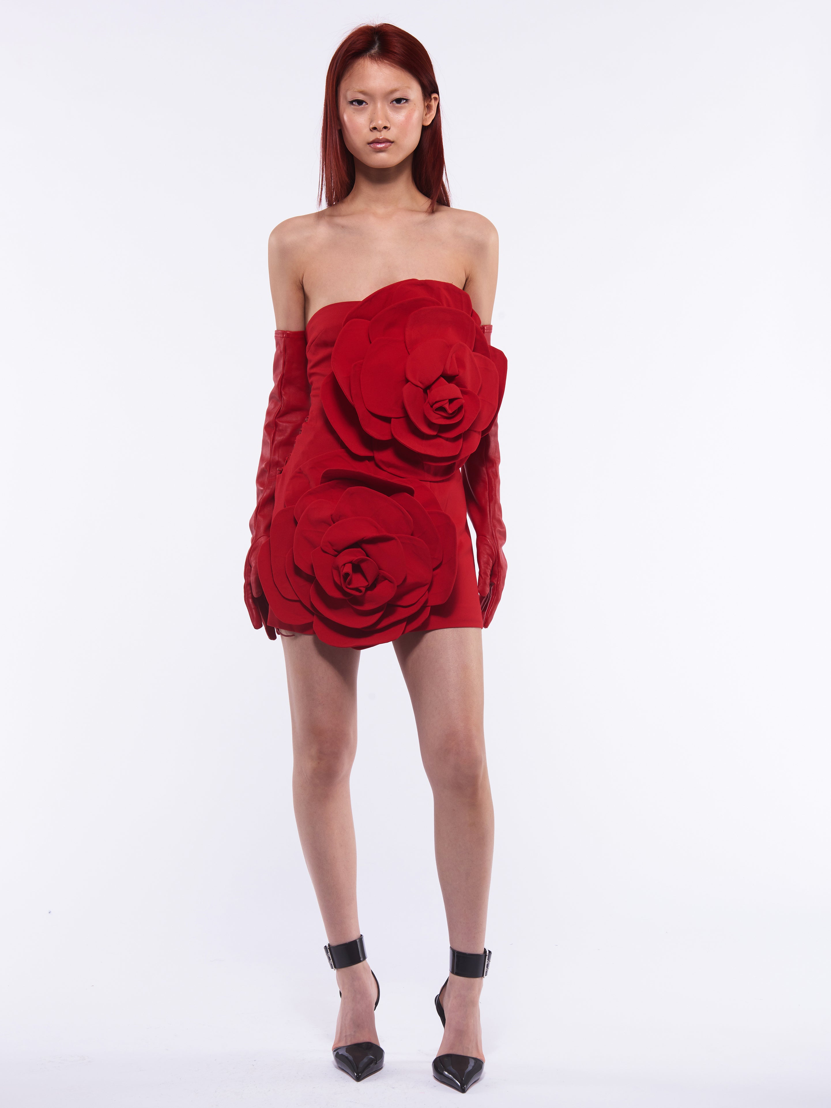 Rosie strapless cheap ruffle dress