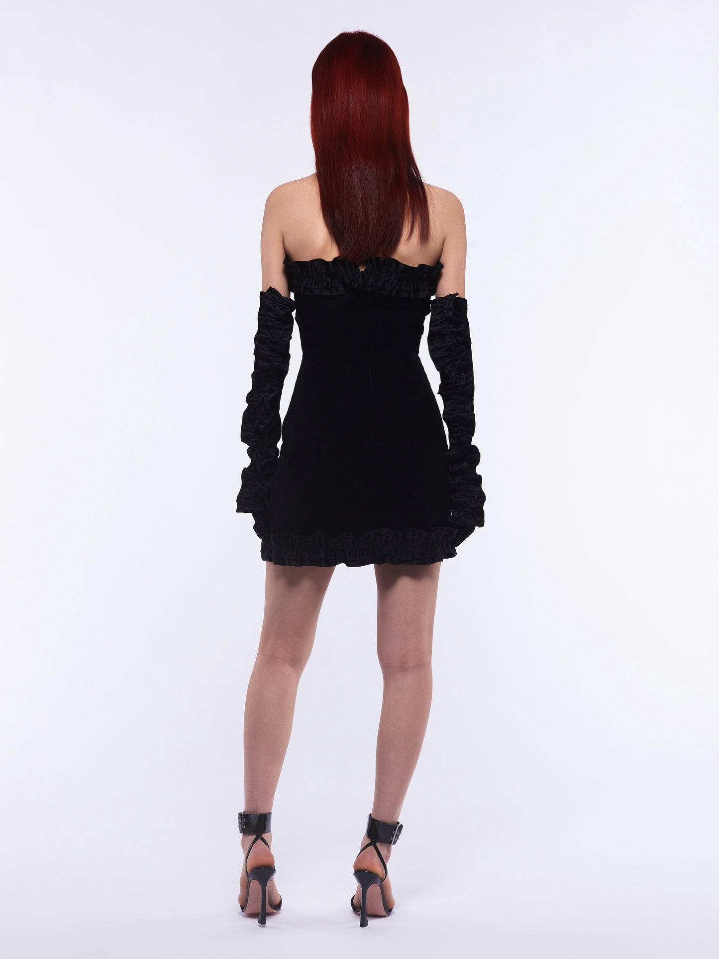 Mimi Mini Dress & Gloves - Black / Black