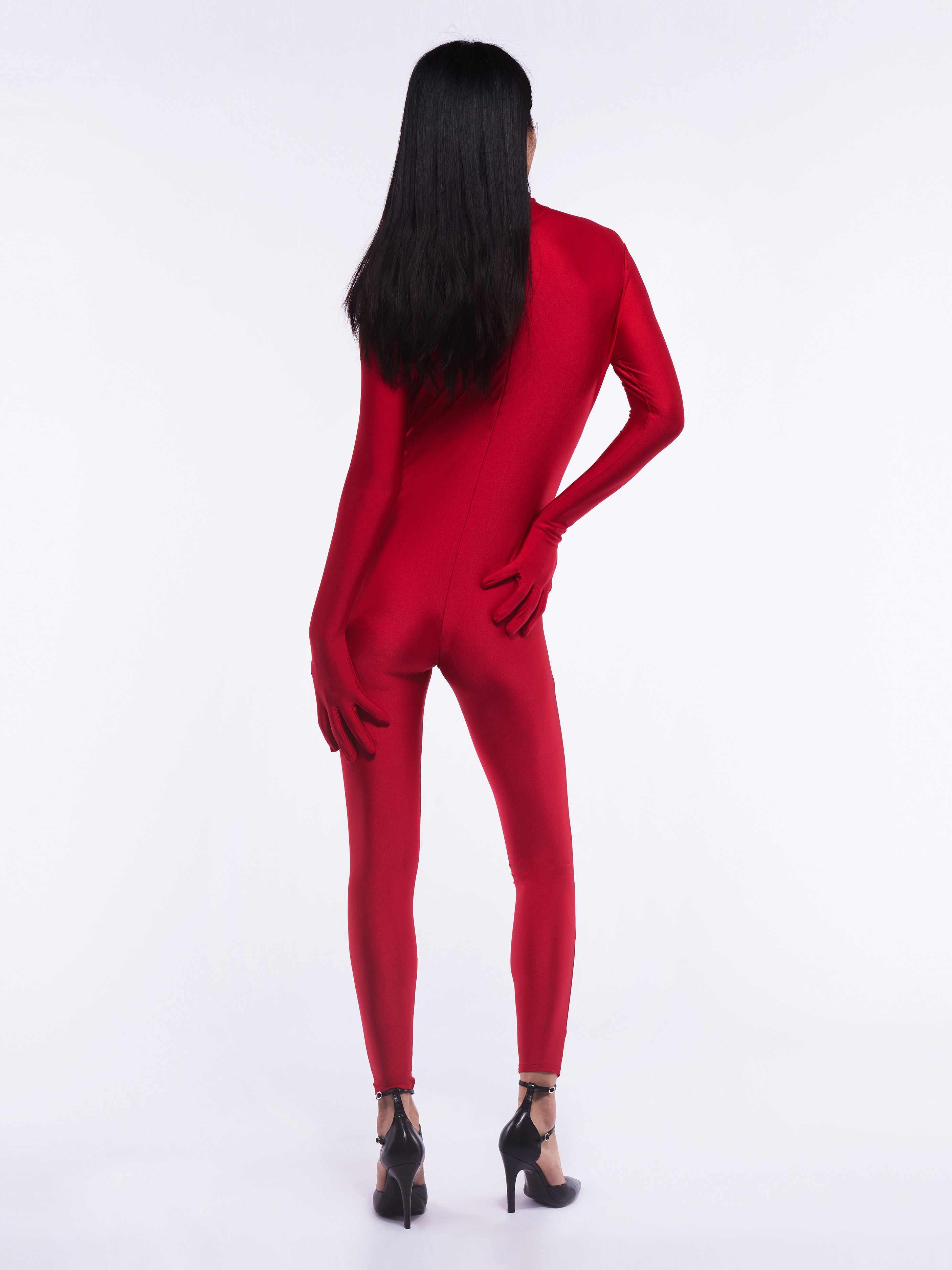 Red cheap lycra jumpsuit