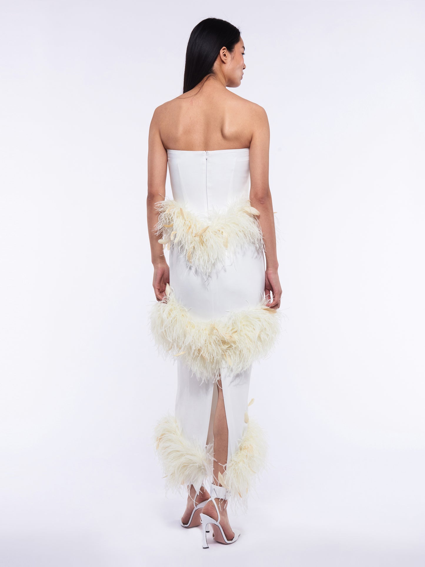 Frances Feather Dress - Ivory